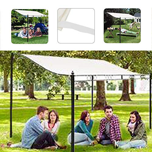 3x2.6m Techo Pérgola Lona 300D Reemplazo impermeable Cubierta superior del pabellón Pabellón Sombra del sol Cubierta del techo Jardín exterior Accesorios para tiendas de campaña (Solo techo Pérgola)