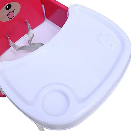 4 en 1 Trona para Bebés Niños Portatil silla alta ajustable con bandeja para Comer Seguro,Combinación de Mesa y Asiento,Rosa