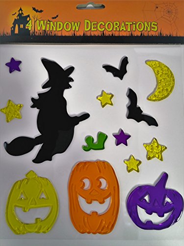 4 Hojas De Pegatinas Decorativas De Halloween Para La Ventana - Adhesivos Decorativos De Gel Para La Ventana