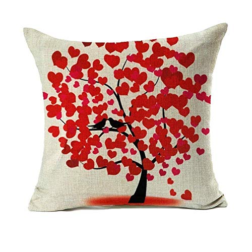 4 Pack Colorido Otoño Flor Árbol de Algodón de Lino Throw Pillow Case Funda de Almohada para cojín 45x45 cm, Gspirit