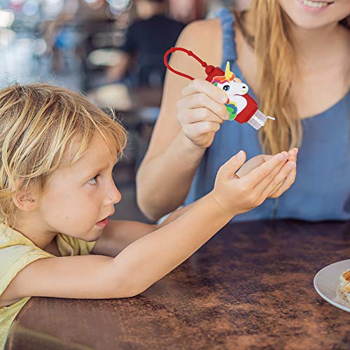 4 Piezas Botellas de Viaje Portátiles para Niños,Botellas Recargables de Silicona a Prueba de Fugas para la Escuela, Viajes, Juegos al Aire Libre, campamentos (b)