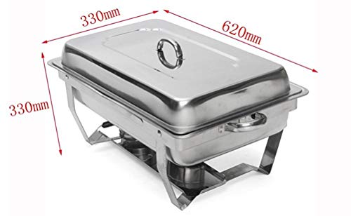 4 Piezas Calentadores De Comida, Chafing Dish Estufa De Desayuno Calentador Alimentos Plato Frotamiento Buffet Estufa Tipo Buffet Server con Marco Plegable para Buffet y Fiestaone Third