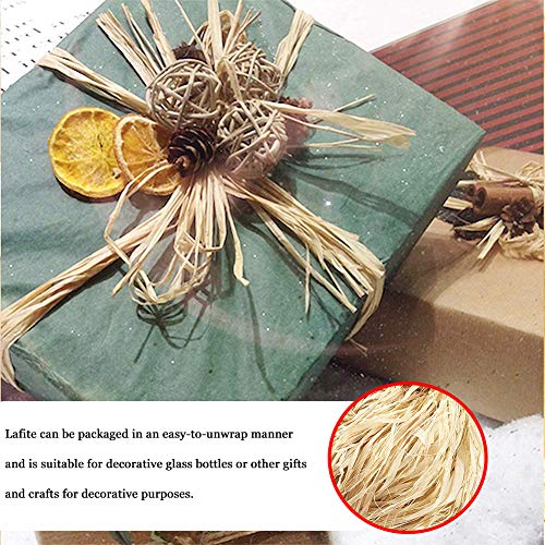 4 piezas Seca Rafia Natural 120 g Marron, pajita papel regalo Candy Caja de Embalaje de cuerda rafia cuerda decoración para boda fiesta flores Wraping