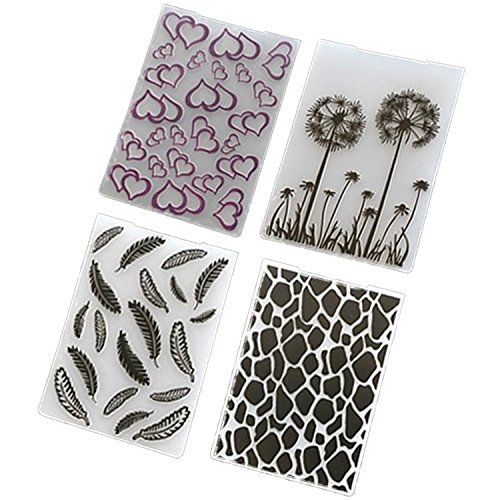 4 Surtido Patrones Estampado Carpeta PláStico Plantillas Moldes Herramientas Para Bricolaje ArtesaníA Scrapbooking áLbum De Fotos Tarjeta DecoracióN Estilo D