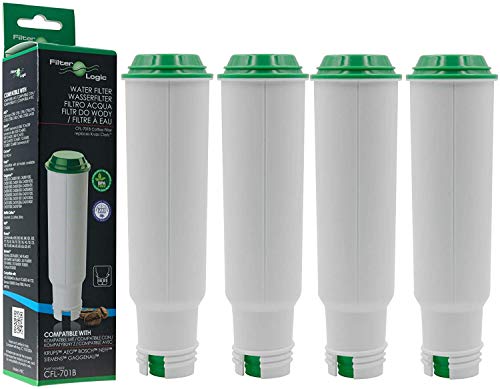 4 x FilterLogic CFL-701B - Filtro de agua reemplaza el cartucho CLARIS para Krups / Bosch / Siemens / Neff / Gaggenau / AEG / Melitta Cafetera automática - Máquina de café - Superautomática