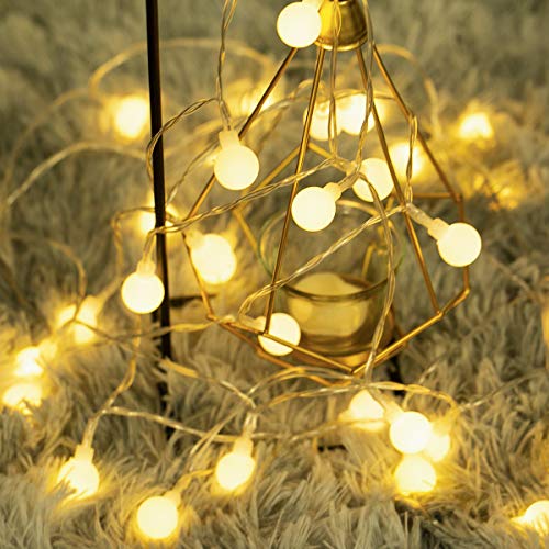 40 LED 16ft Cadena Luces, Impermeable, luz blanca cálida, Fulighture Decorativas Guirnaldas Luminosas para Exterior,Interior, Jardines, Casas, Boda, Fiesta de Navidad