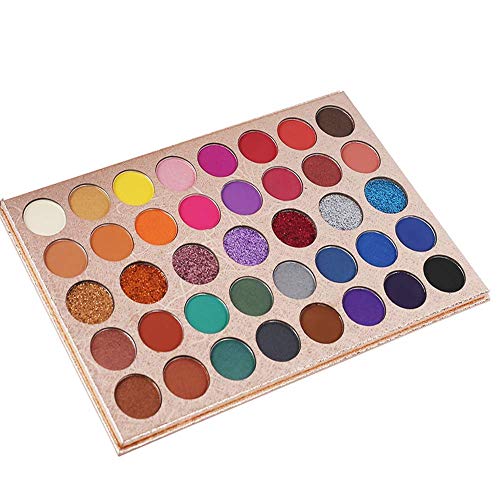 40 Paleta de sombras de ojos de colores brillantes Mezcla de brillo y brillo Sombra de ojos Brillo Metálico Impermeable Polvo liso Paletas de maquillaje de ojos de artista brillante natural