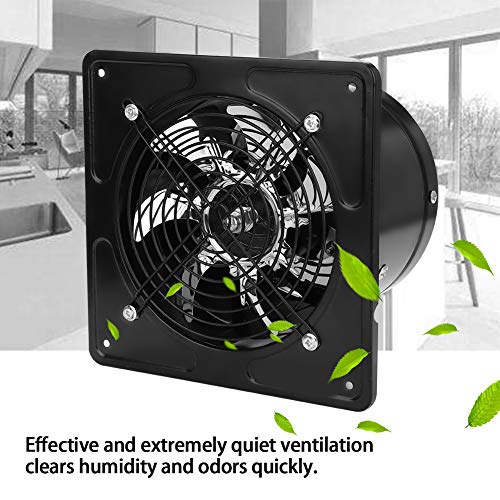 40W Ventilador de escape montado en la pared Extractor de bajo ruido Ventilador Ventilador Ventilador de flujo de escape axial para Baño Cocina Garaje, 6 pulgadas (Black)