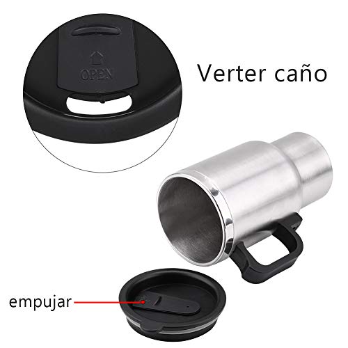 450 ml 12V Acero inoxidable Coche eléctrico Taza Viaje Calentador eléctrico Termo Enchufe Hervidores Hervidor Coche Taza de café Calentador con adaptador