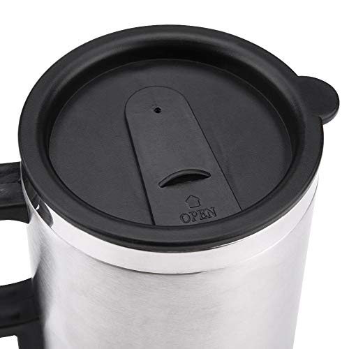 450 ml 12V Acero inoxidable Coche eléctrico Taza Viaje Calentador eléctrico Termo Enchufe Hervidores Hervidor Coche Taza de café Calentador con adaptador