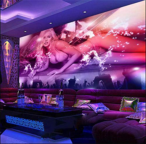 450x310cmHD Murales Papel tapiz Murales para paredes Murales para dormitorios, papel tapiz 3d Foto personalizada Etiqueta de pared no tejida DJ Discoteca KTV Hotel Sofá Fondo Mural de pared Papel