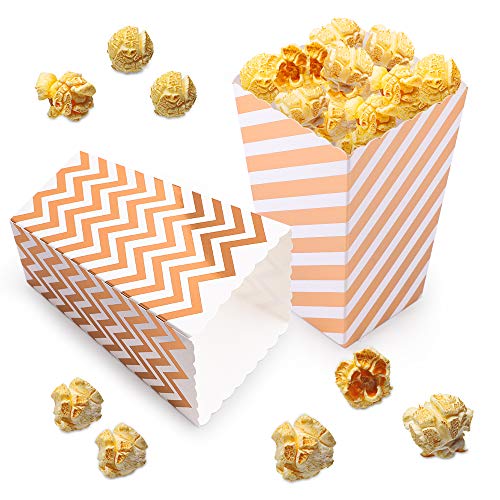 48 Pcs Cajas de Palomitas de maíz, Caja de Pop Corn, Envases de Caramelos de Cartón, Bolsas de Fiesta, Contenedores para el Regalo de Boda de Cumpleaños (12x7x5cm)