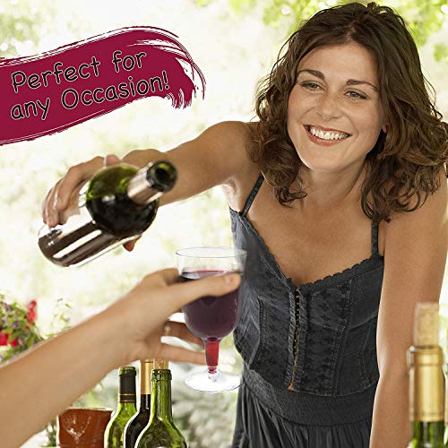 48 Piezas Copas de Vino de Plástico Desechables, Transparente 180ml - Elegante, Resistente y Reutilizable Catering Fiestas Cumpleaños Bodas Navidad Año Nuevo.