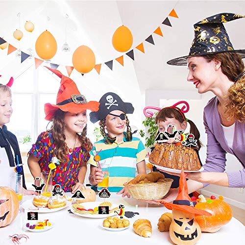 48 piezas de Toppers de Pastel Pirata, Decoración Torta Pirata de Toppers, para Cumpleaños de Niños, Halloween, Fondos de Fotos y Accesorios, Decoración de Fiesta