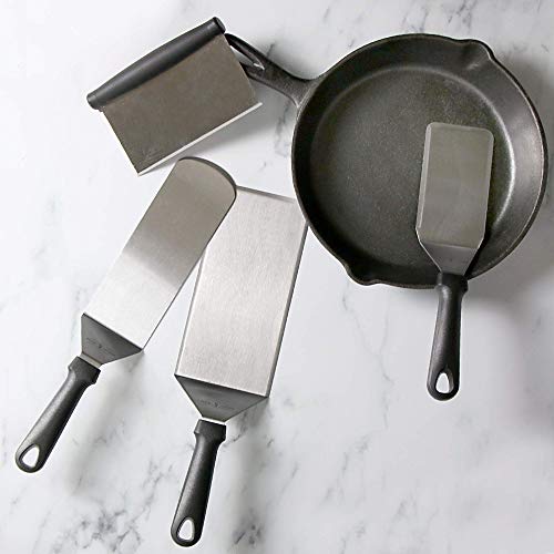 4pc. Set de espátula de acero inoxidable | parrillas de metal y utensilios de barbacoa | Hierro, raspador, panqueque | M & W ...