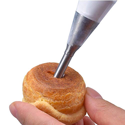 4Pcs Boquillas de tubería de hielo Consejos Postre Crema de mantequilla Cupcake Donuts Herramienta de relleno Boquilla de bocanada larga Punta Gadgets de decoración