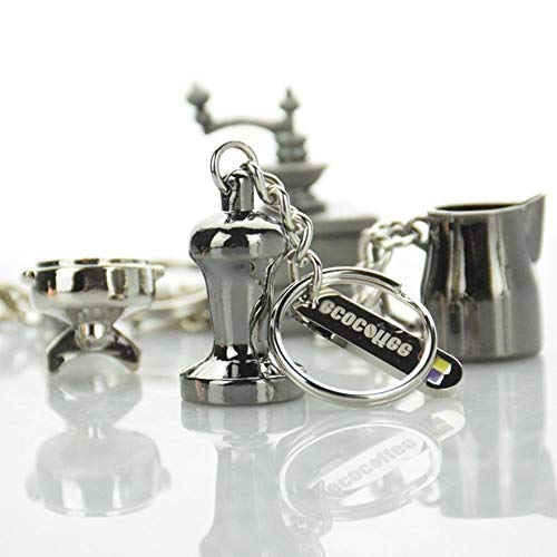 4pcs Mini Anillos Par De Claves De Café De Sabotaje Manija Colgante Llavero Herramientas Coffeeware Portátil Regalos De Barista Accesorios