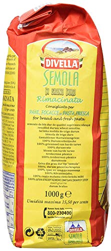 4x Divella Semola Di Grano Duro Rimacinata sémola de trigo duro 1 kg