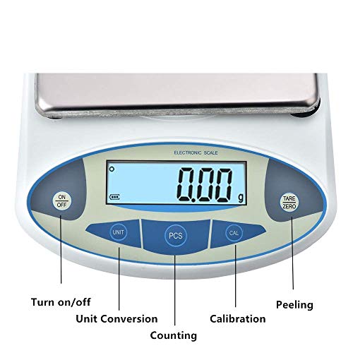 4YANG Balanza electrónica de Laboratorio de Alta precisión, 2000g Balanza de Laboratorio de precisión balanzas Digitales 0.01 g Escalas de joyería Escalas electronicas