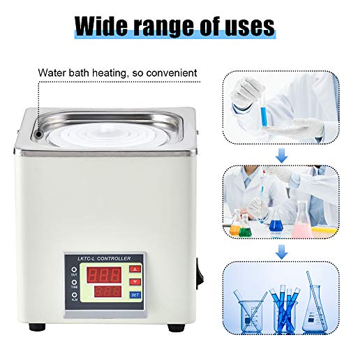 4YANG Baño de agua de laboratorio Baño termostático digital de agua Baño de agua de control de temperatura de precisión con función de temporización RT a 99 ℃