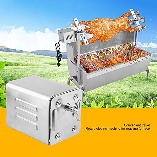 4YANG SP-S40 Acero Inoxidable BBQ Grill Asador eléctrico Motor Cabra Cerdo BBQ BBQ Spit Rotisserie Roaster Accesorios de Barbacoa para Exteriores (220V-240V)