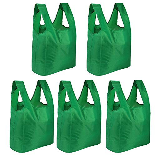 5 bolsas de supermercado reutilizables | Bolsa de compras plegable | Portador Plegable Con Bolsa | Bolso de supermercado ecológico | Soportan hasta 22kg | Pukkr