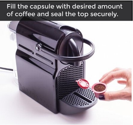 5 CAPSULAS RECARGABLES RELLENABLES REUTILIZABLES PARA CAFETERAS NESPRESSO + 1 CUCHARITA DE CAFE REGALO