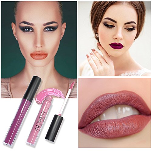 5 Colors Matte Lipstick Set, Super Stay Pintalabios Mate Larga Duracion Labial Permanente Maquillaje de Profesional para Niñas, 5pcs