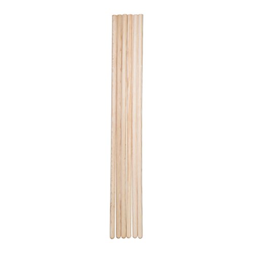 5 Palos de Madera de Pino. 100 cm largo y 2,2 cm diámetro. (Natural)