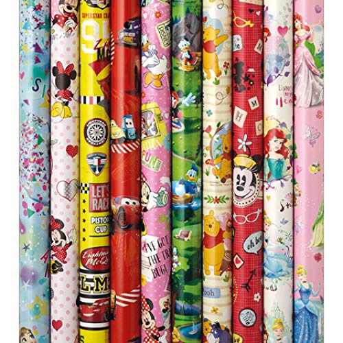 5 rollos papel de regalo Disney por 2 m x 70 cm diferentes patrones