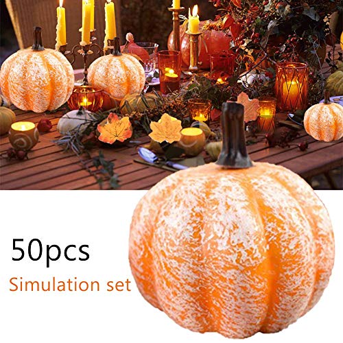 50 Piezas Calabaza De Otoño Mini Calabaza Kit De Calabaza Artificial Calabaza De Halloween Calabaza, Piñas, Bellotas Y Hojas De Arce Decoración De Otoño Acción De Gracias Decoración De Halloween