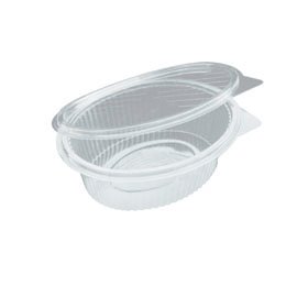 50 piezas de plástico Desechable Caja transparente Contenedor Tapa plana Ensalada Bandejas ovaladas de 750 ml