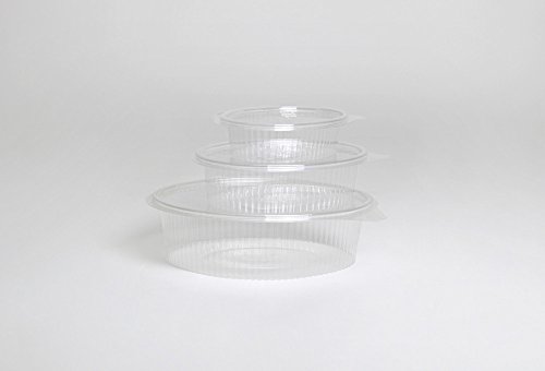 50 piezas de plástico Desechable Caja transparente Contenedor Tapa plana Ensalada Bandejas ovaladas de 750 ml