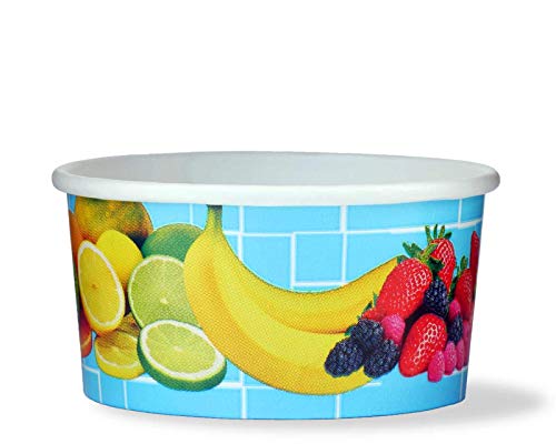 50 tarrinas de helado, tarrina de papel para helado o tarrina para fruta con 160 ml de volumen de llenado, para 1 bolas de helado