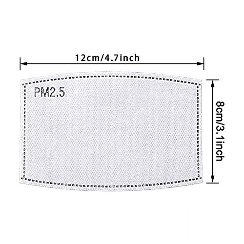 50 unidadesfiltros de carbón activado PM2.5 5 capas reemplazables de papel de filtro antiniebla