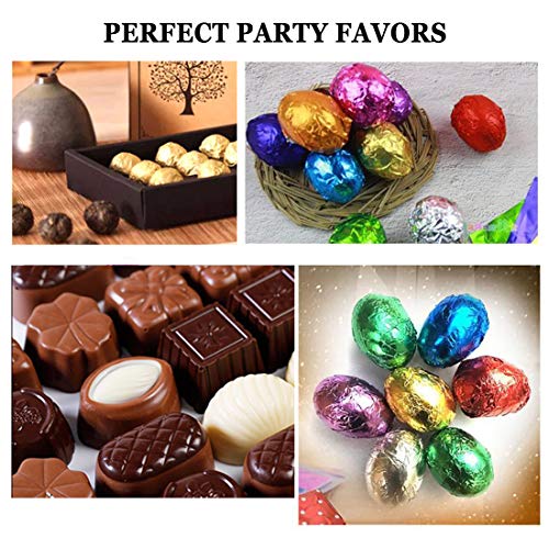 500 piezas 5 colores aluminio candy envoltorios,Envoltorios de dulces de chocolate Envoltura de papel de aluminio dorado para Navidad Envases de dulces y chocolate de bricolaje