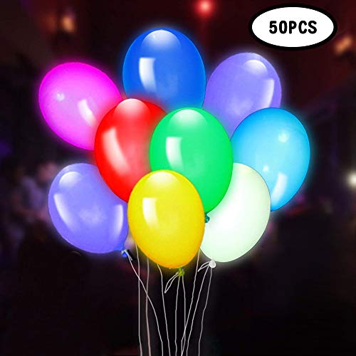 50pcs Globos Led Colores Globos Luz para Fiesta Boda Fiesta Cumpleaños Navidad Reunión Ceremonia Globos de cumpleaños