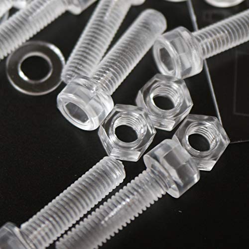 50x tornillos de cabeza hueca de policarbonato, cabeza hexagonal, M5 x 20mm, tornillos de plástico para maquinaria, Tornillos, Tuercas, Arandelas