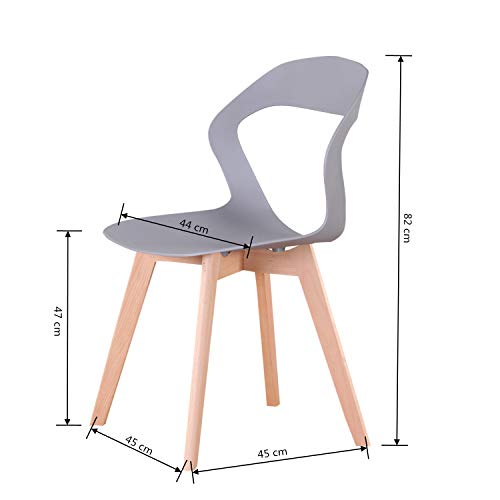 555 - Juego de 4 sillas de comedor y sillas de café, respaldo calado, madera maciza, estructura estable silla de ocio silla de comedor