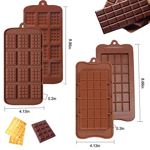 5pcs moldes de silicona para chocolate,Moldes de Bombones de Silicona, antiadherentes, antiroturas, proteínas y barra de energía, bandeja para cubitos de hielo, molde para dulces, molde de cocina