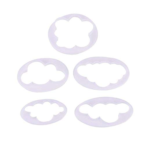 5pcs Nube Pasta De Azúcar Del Modelo De La Torta Decoración De La Impresión Del Molde Del Cortador De Molde Para Hornear El Pastel De Herramienta De La Cocina Utensilios Para Hornear Nube Gumpaste Que