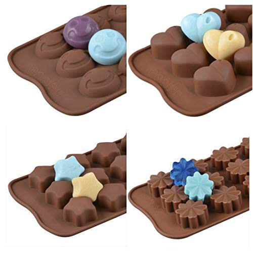 6 moldes de chocolate CNYMANY, molde de silicona flexible para golosinas antiadherentes para cocina, moldes para cubitos de hielo, 6 formas