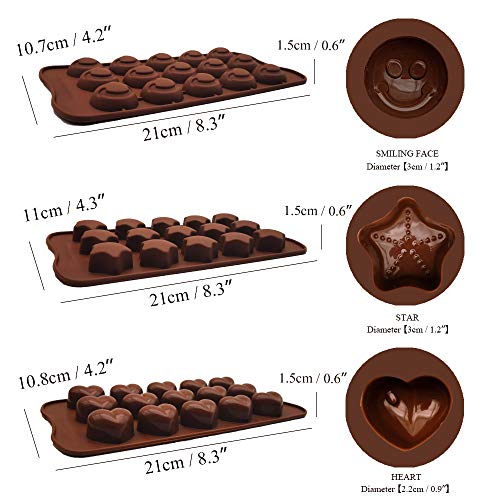 6 moldes de chocolate CNYMANY, molde de silicona flexible para golosinas antiadherentes para cocina, moldes para cubitos de hielo, 6 formas