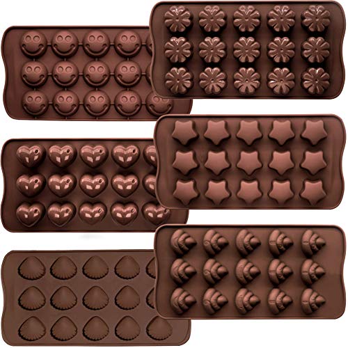 6 moldes de chocolate CNYMANY, molde de silicona flexible para golosinas antiadherentes para cocina, moldes para cubitos de hielo, 6 formas