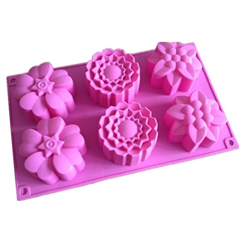 6 moldes de flores de silicona para magdalenas, jabón hecho a mano, galletas, chocolate, hielo, pasteles, de Allforhome