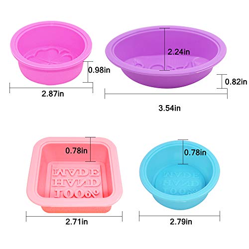 6 moldes de jabón de silicona para hacer jabón, FineGood suministros de fabricación de jabón rectangulares y elipse moldes de jabón de 6 cavidades para hornear panes hechos a mano