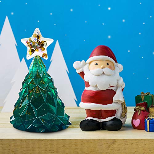 6 Piezas Molde de Resina Silicona de Árbol de Navidad Estrella Luna 3D Molde de Resina Epoxi de Árbol Navidad Estrella Luna Herramientas Fabricación Encantos Joyería Manualidades Molde Vela Jabón