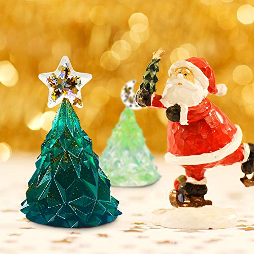 6 Piezas Molde de Resina Silicona de Árbol de Navidad Estrella Luna 3D Molde de Resina Epoxi de Árbol Navidad Estrella Luna Herramientas Fabricación Encantos Joyería Manualidades Molde Vela Jabón