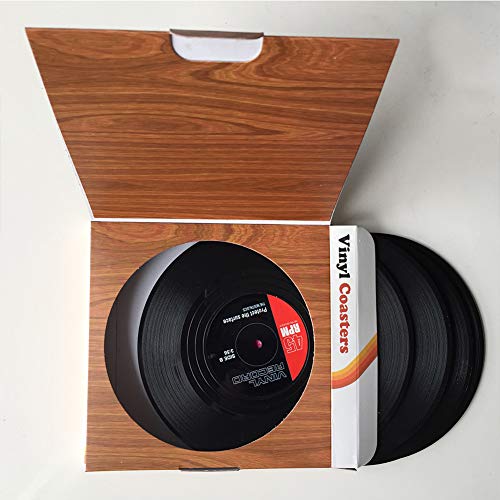 6 posavasos de vinilo para CD de retro para café