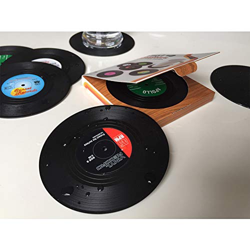 6 posavasos de vinilo para CD de retro para café